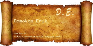 Domokos Erik névjegykártya